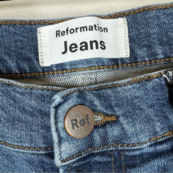 Reformation High & Skinny Jeans Rhine Wash Denim Stretch Women’s Size 28 - Picture 3 of 8
